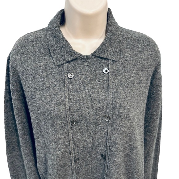 HAWICO Scotland Lambswool Sweater 100% pure Button detail gray size large - Picture 4 of 9